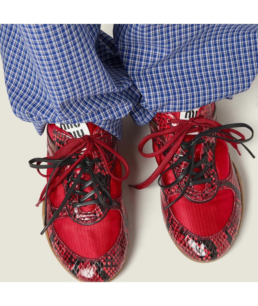 MIU MIU Красные кроссовки, фото 3