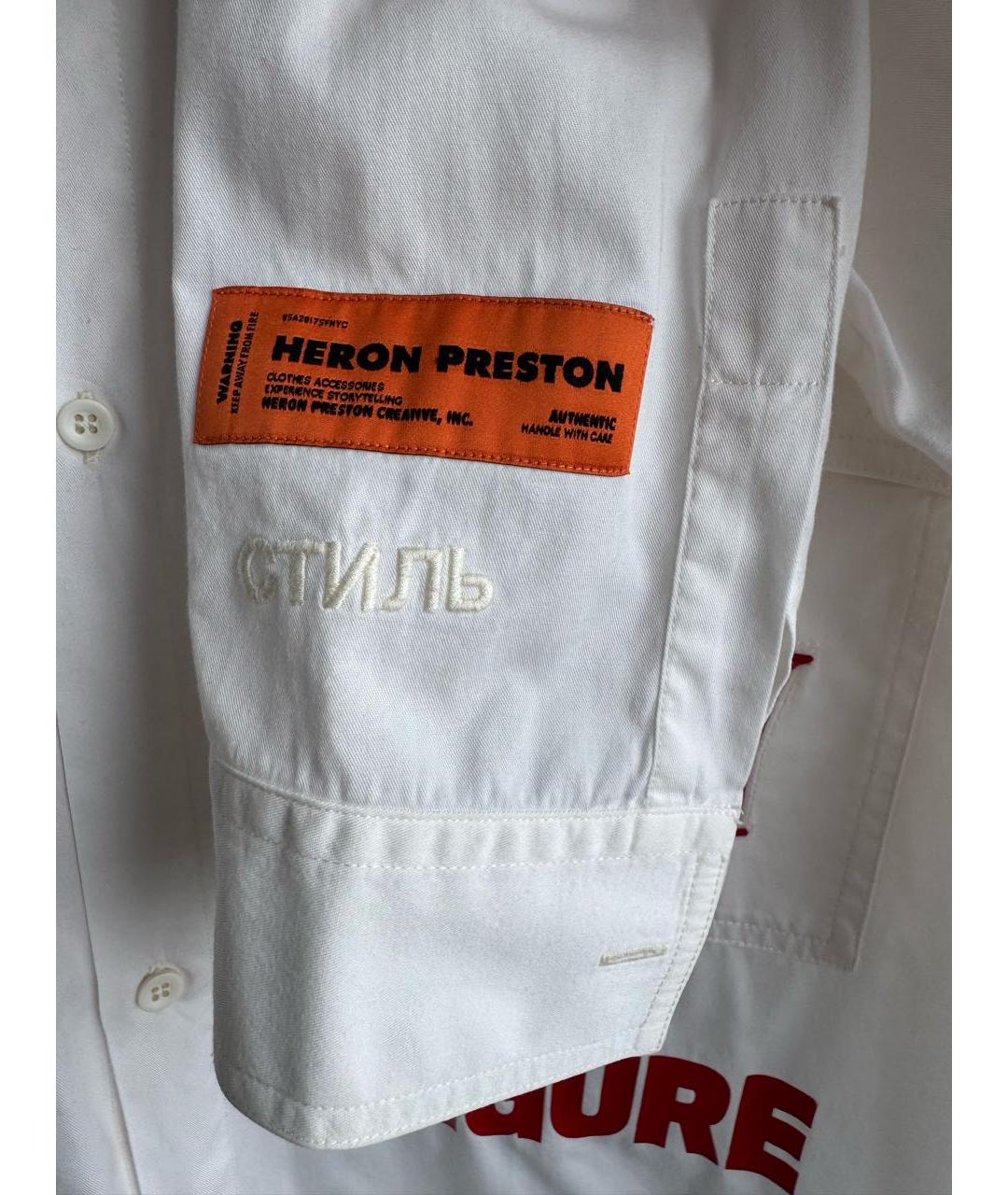HERON PRESTON Белая хлопковая кэжуал рубашка, фото 4