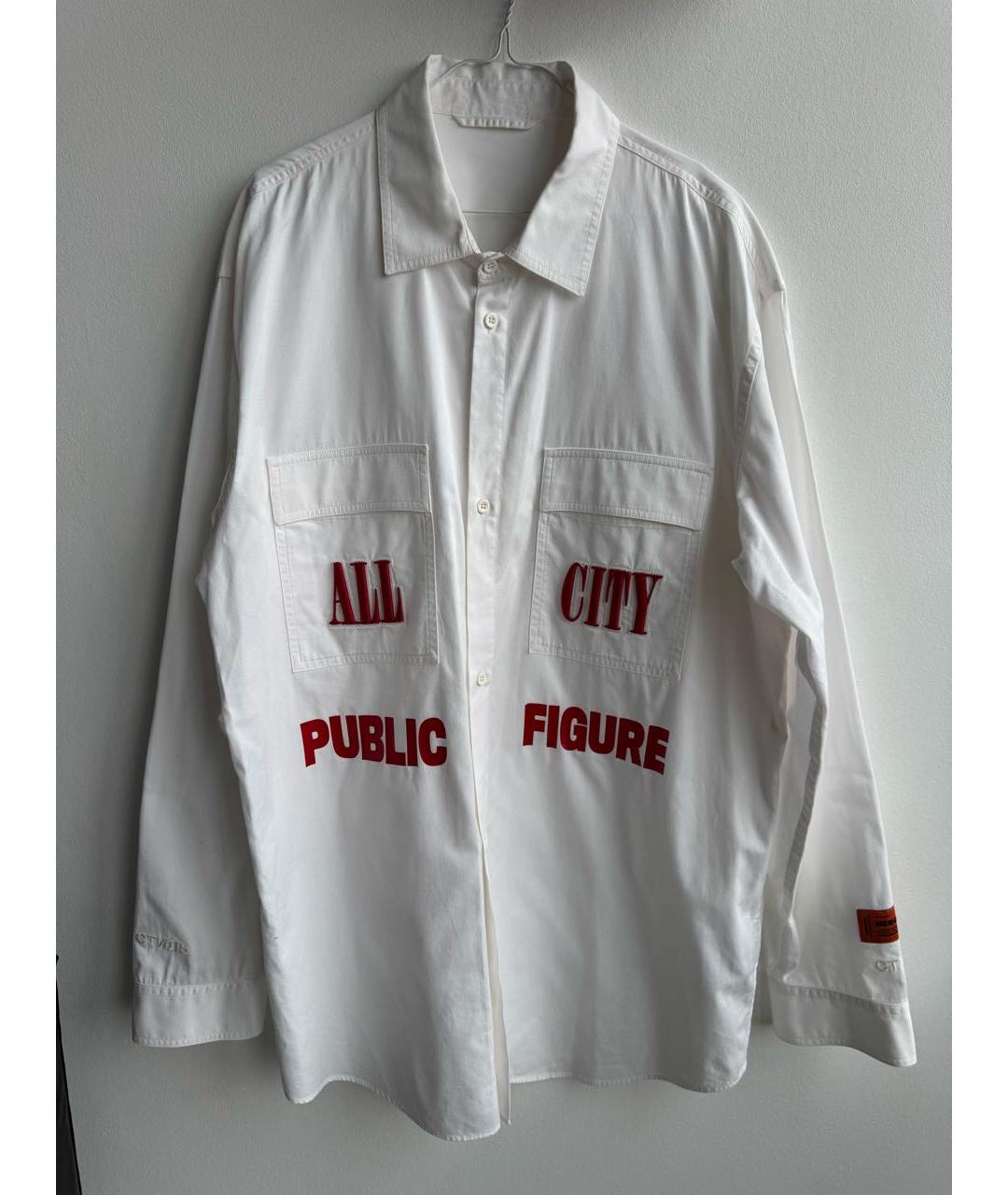 HERON PRESTON Белая хлопковая кэжуал рубашка, фото 5