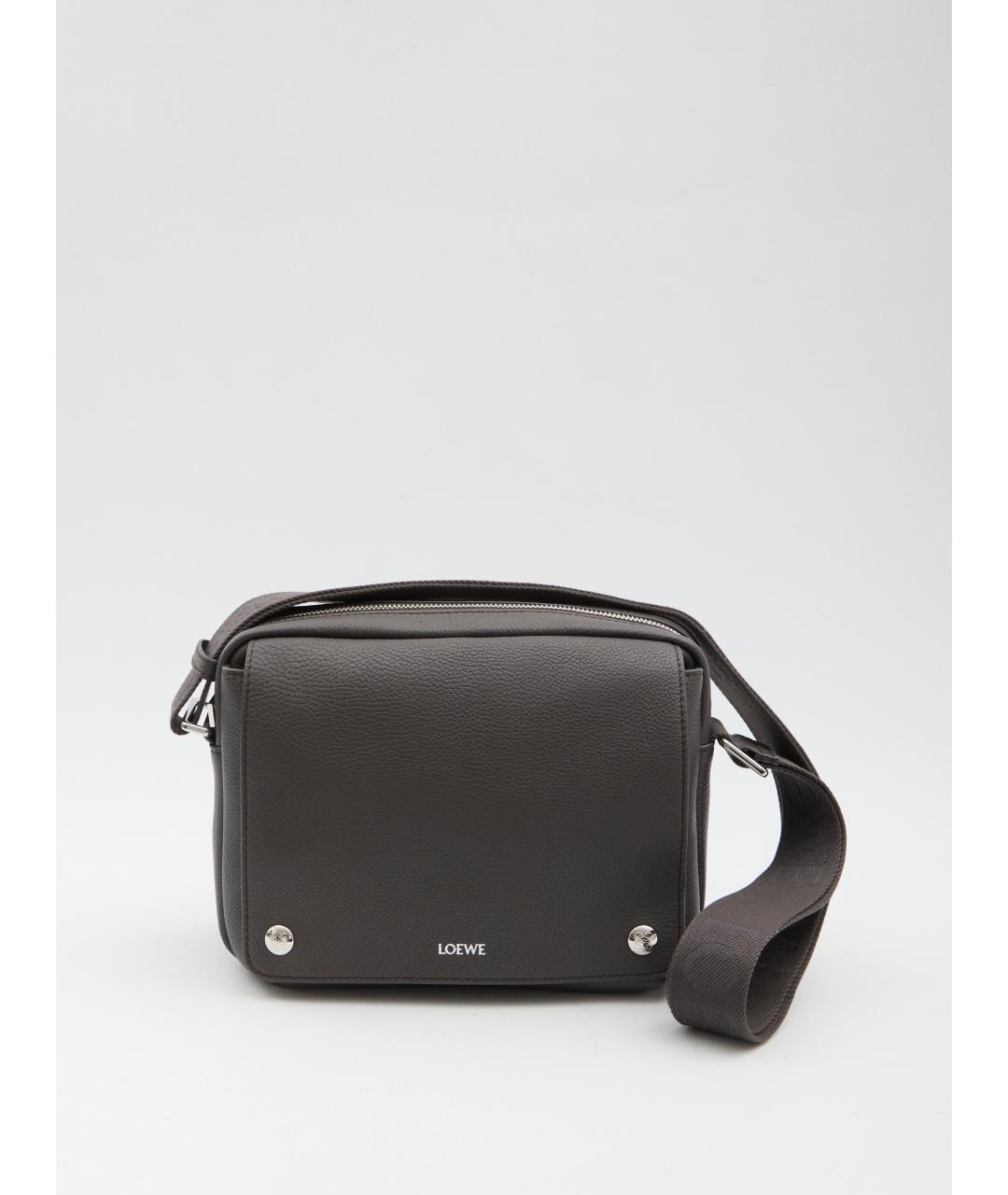 LOEWE Серая кожаная сумка на плечо, фото 4