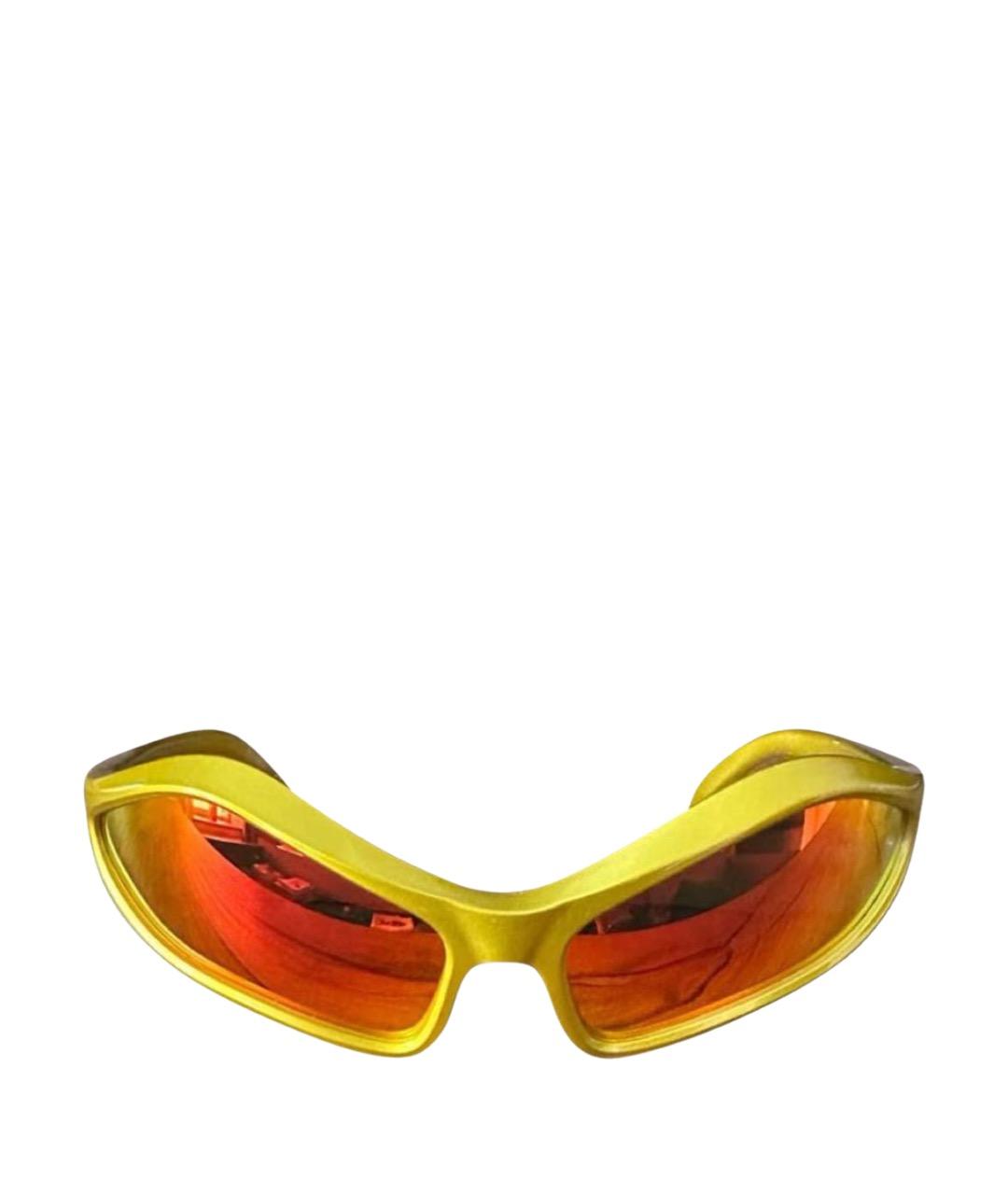 BALENCIAGA Желтые пластиковые солнцезащитные очки, фото 1