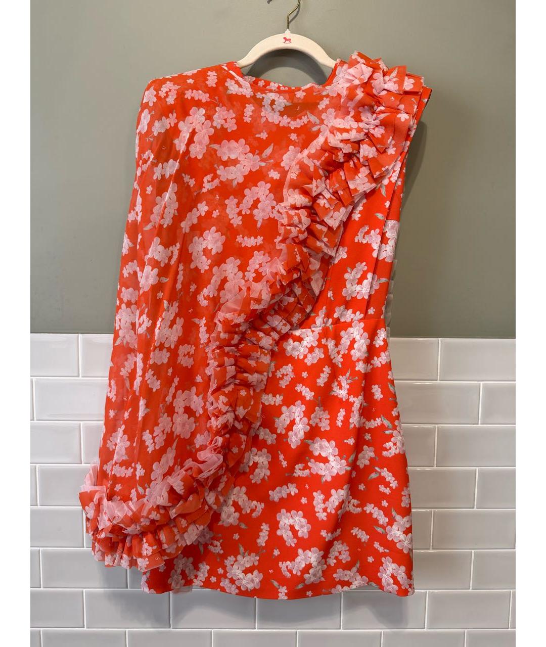 ULYANA SERGEENKO Оранжевое шелковое коктейльное платье, фото 6