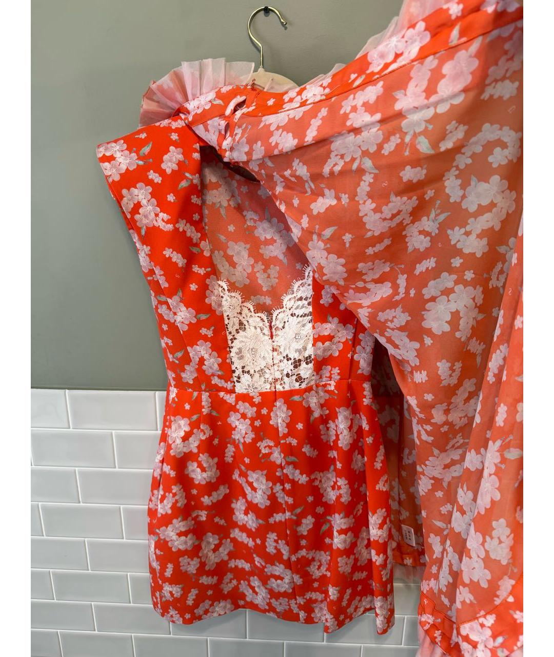 ULYANA SERGEENKO Оранжевое шелковое коктейльное платье, фото 2