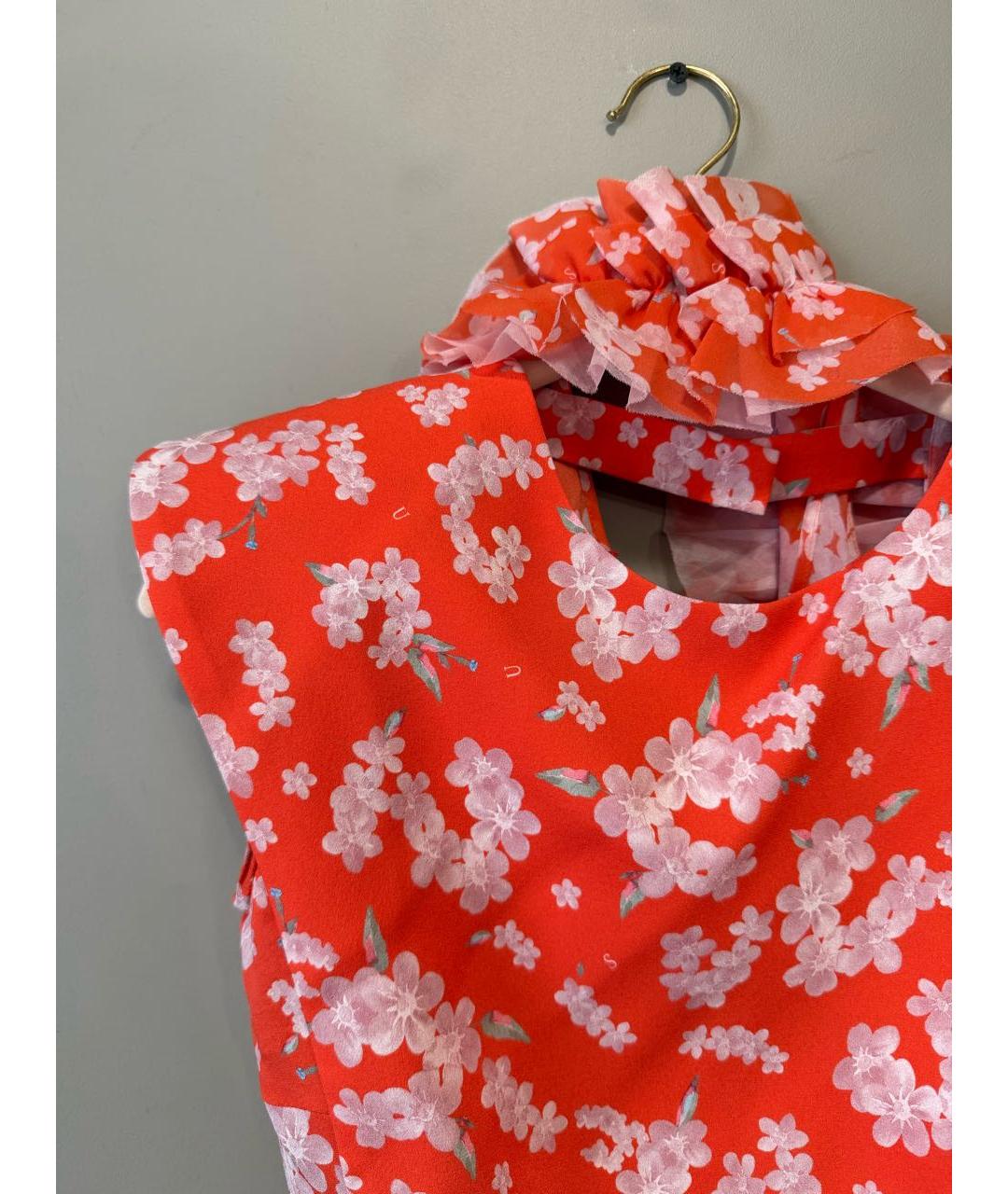 ULYANA SERGEENKO Оранжевое шелковое коктейльное платье, фото 3