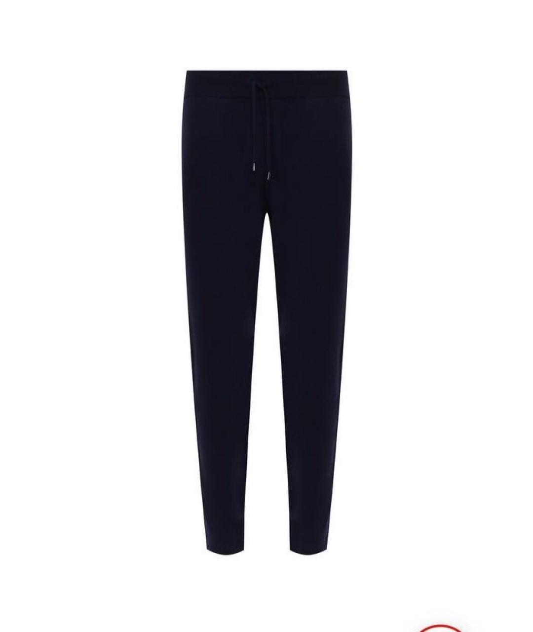 RALPH LAUREN PURPLE LABEL Темно-синие шерстяные повседневные брюки, фото 1