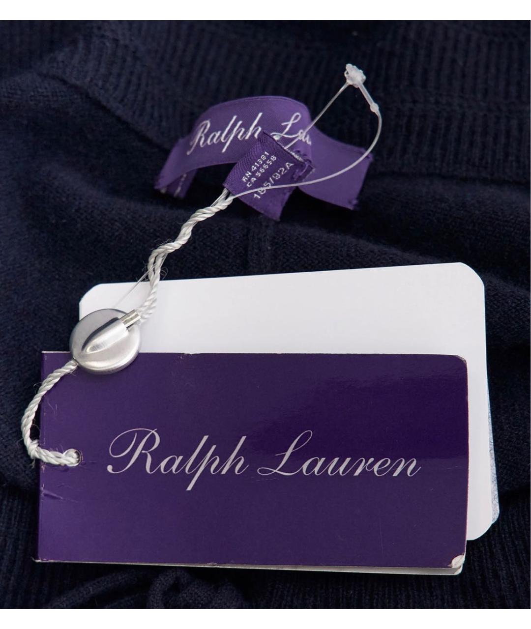 RALPH LAUREN PURPLE LABEL Темно-синие шерстяные повседневные брюки, фото 6