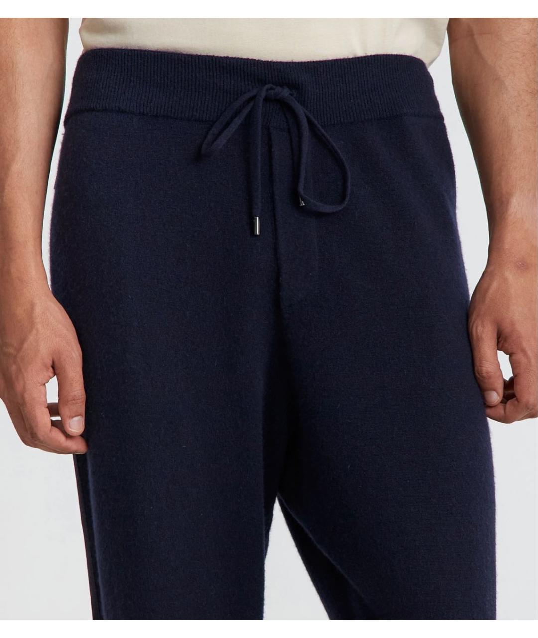 RALPH LAUREN PURPLE LABEL Темно-синие шерстяные повседневные брюки, фото 3