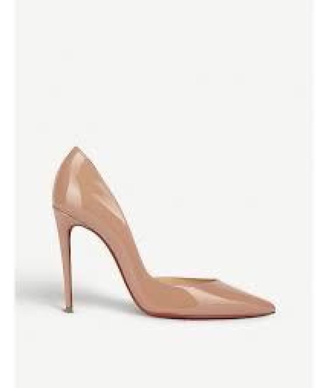 CHRISTIAN LOUBOUTIN Бежевые туфли из лакированной кожи, фото 2