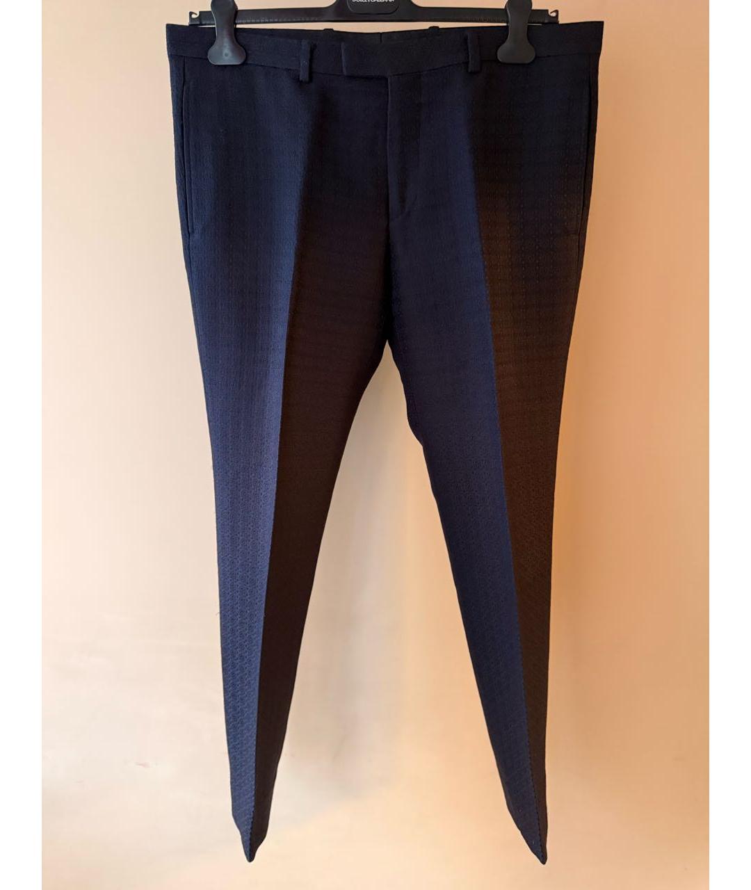 GUCCI Темно-синие вискозные брюки чинос, фото 7