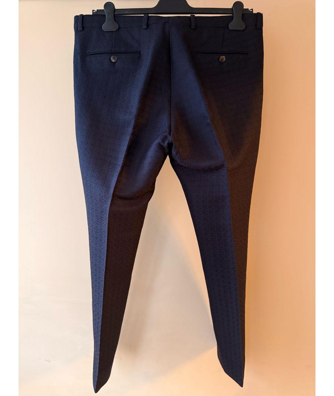 GUCCI Темно-синие вискозные брюки чинос, фото 2