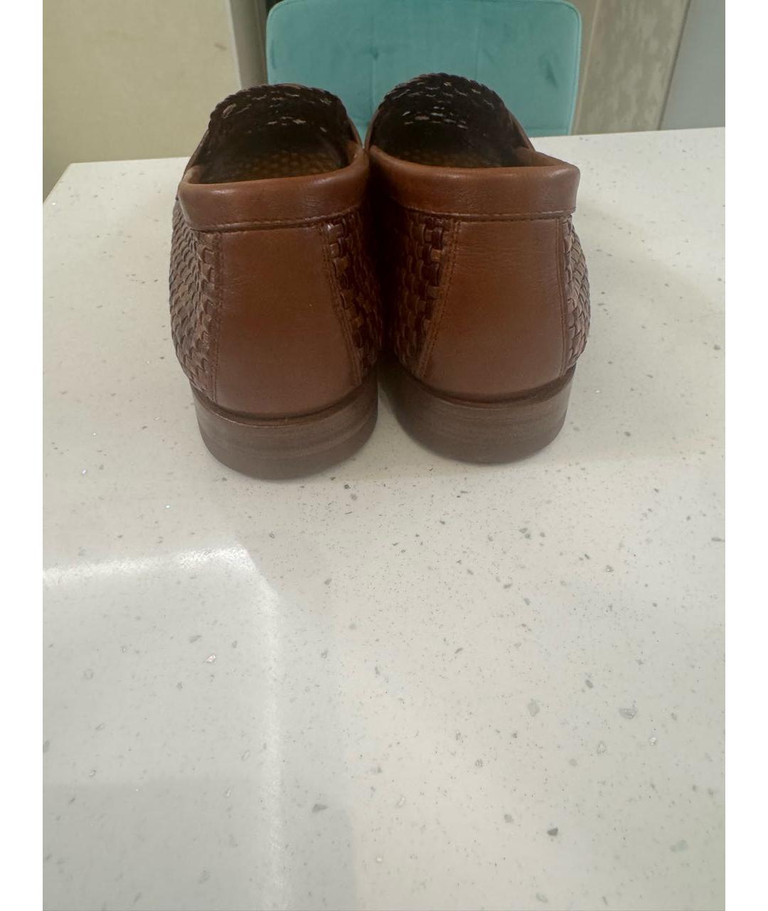 SANTONI Коричневые кожаные лоферы, фото 4