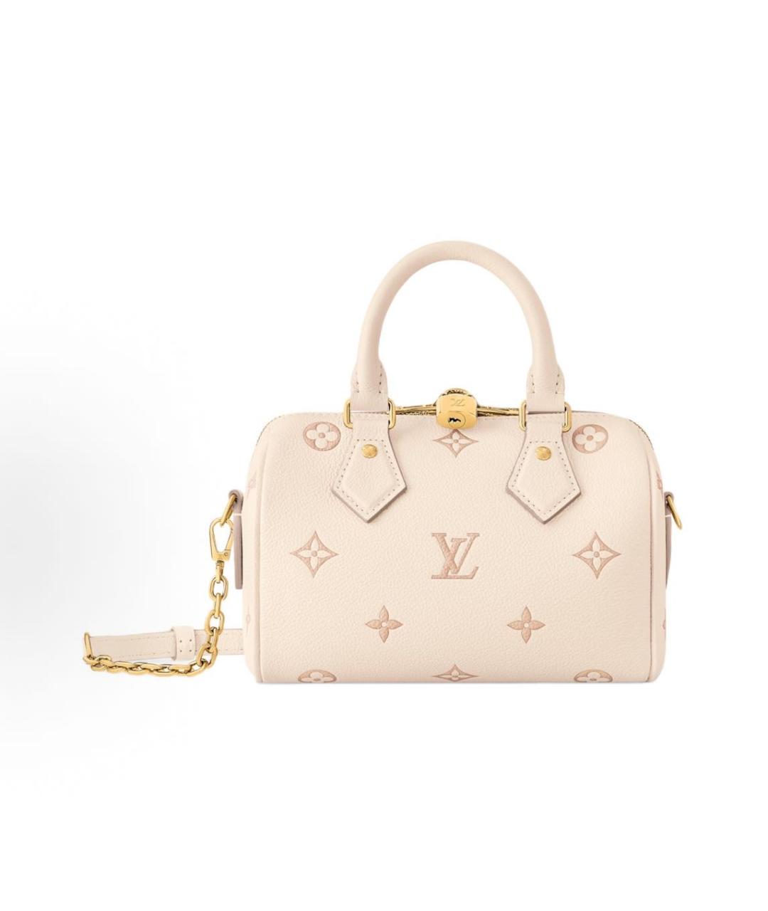 LOUIS VUITTON Бежевая кожаная сумка через плечо, фото 5