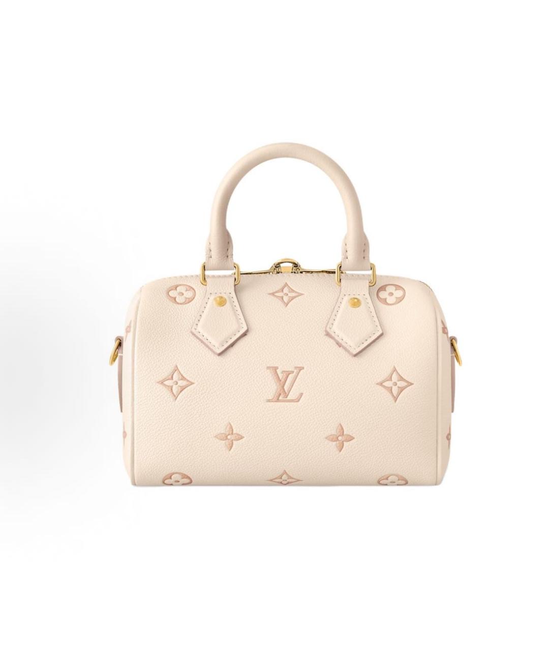 LOUIS VUITTON Бежевая кожаная сумка через плечо, фото 3