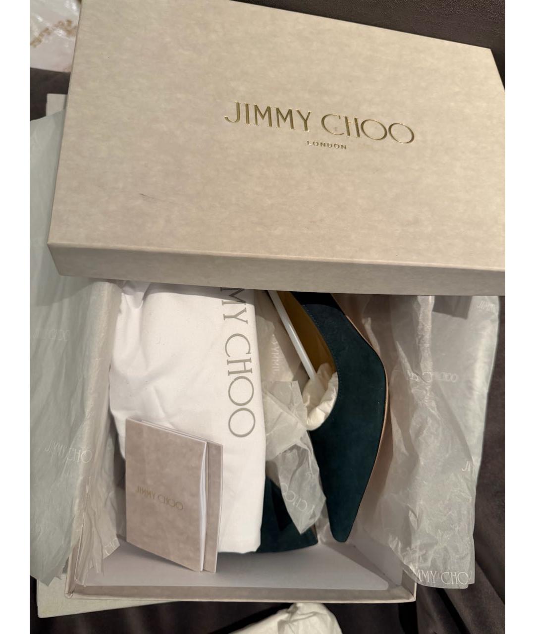 JIMMY CHOO Зеленые замшевые туфли, фото 5
