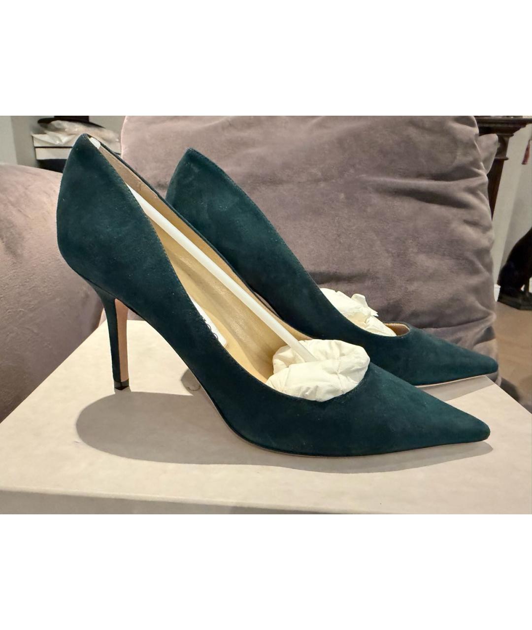 JIMMY CHOO Зеленые замшевые туфли, фото 6