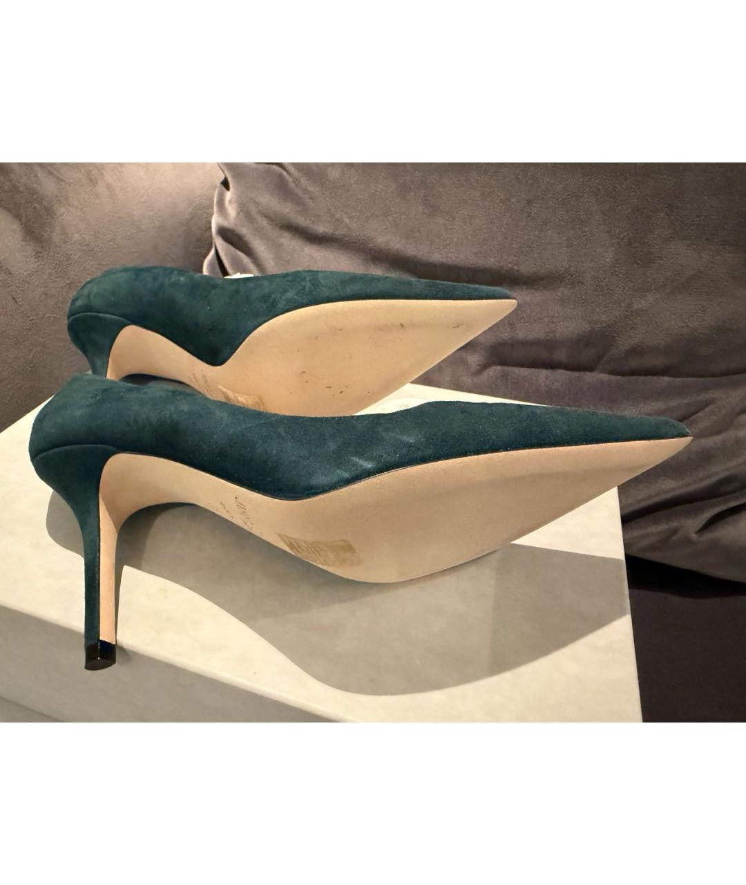 JIMMY CHOO Зеленые замшевые туфли, фото 4
