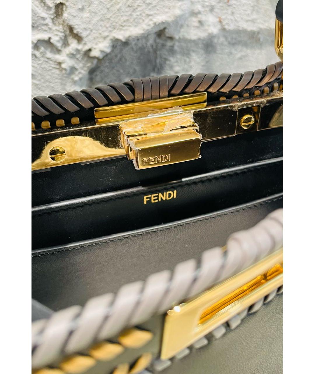 FENDI Темно-синяя кожаная сумка через плечо, фото 6