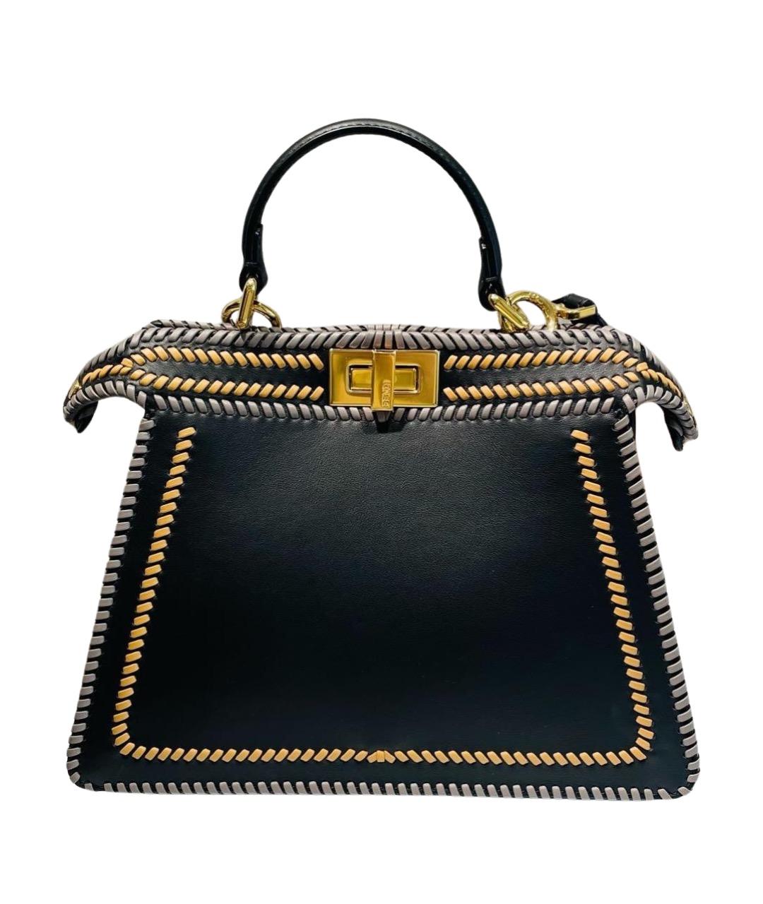 FENDI Темно-синяя кожаная сумка через плечо, фото 1