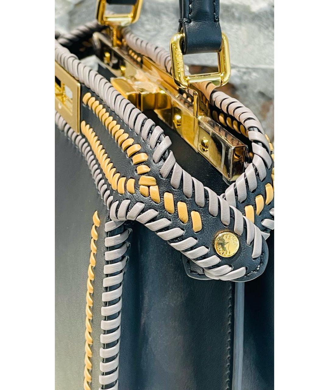 FENDI Темно-синяя кожаная сумка через плечо, фото 7