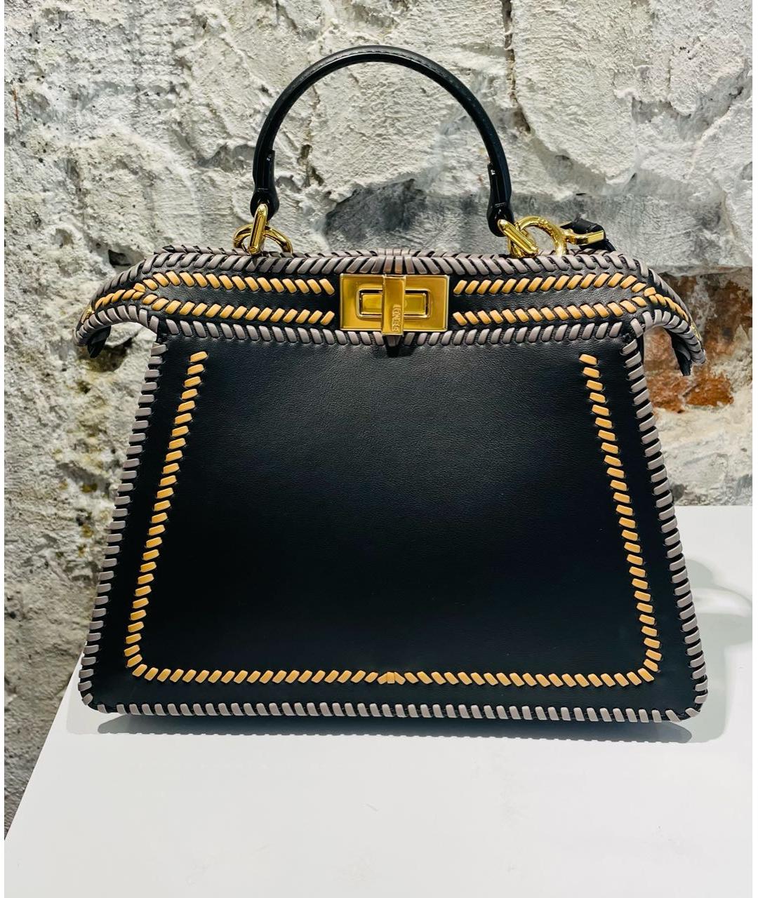 FENDI Темно-синяя кожаная сумка через плечо, фото 8