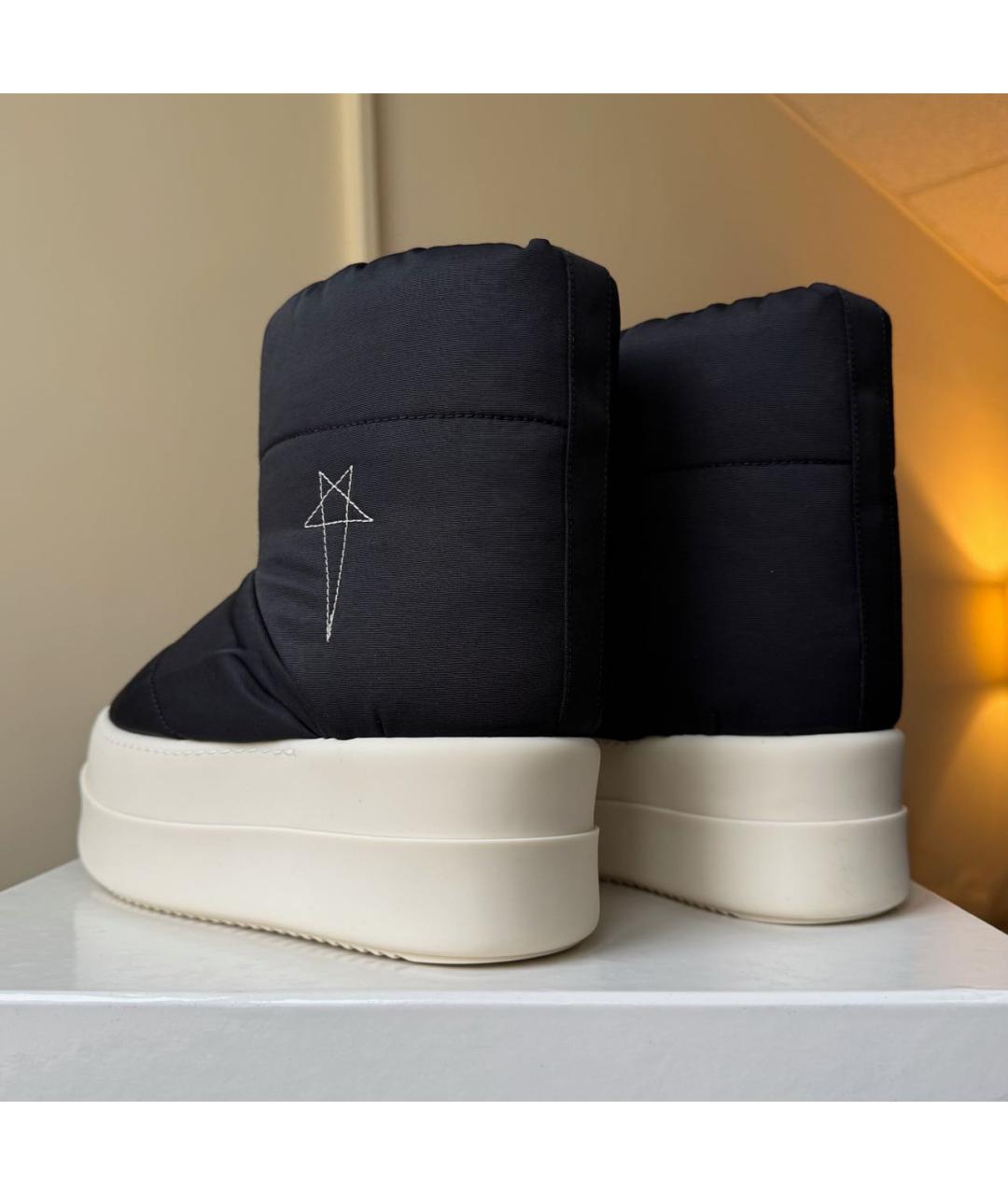 RICK OWENS Черные текстильные полусапоги, фото 4