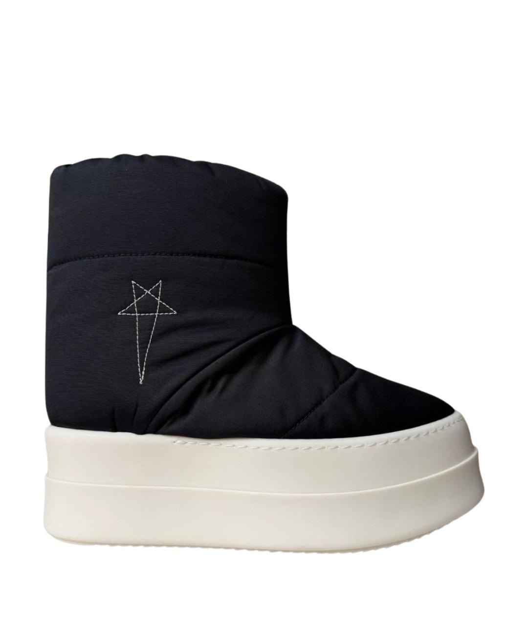 RICK OWENS Черные текстильные полусапоги, фото 1