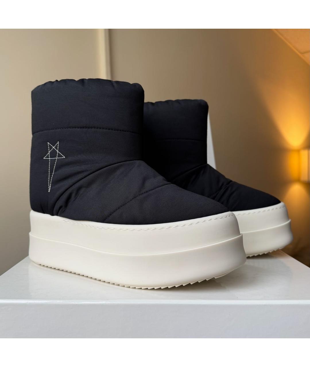 RICK OWENS Черные текстильные полусапоги, фото 2