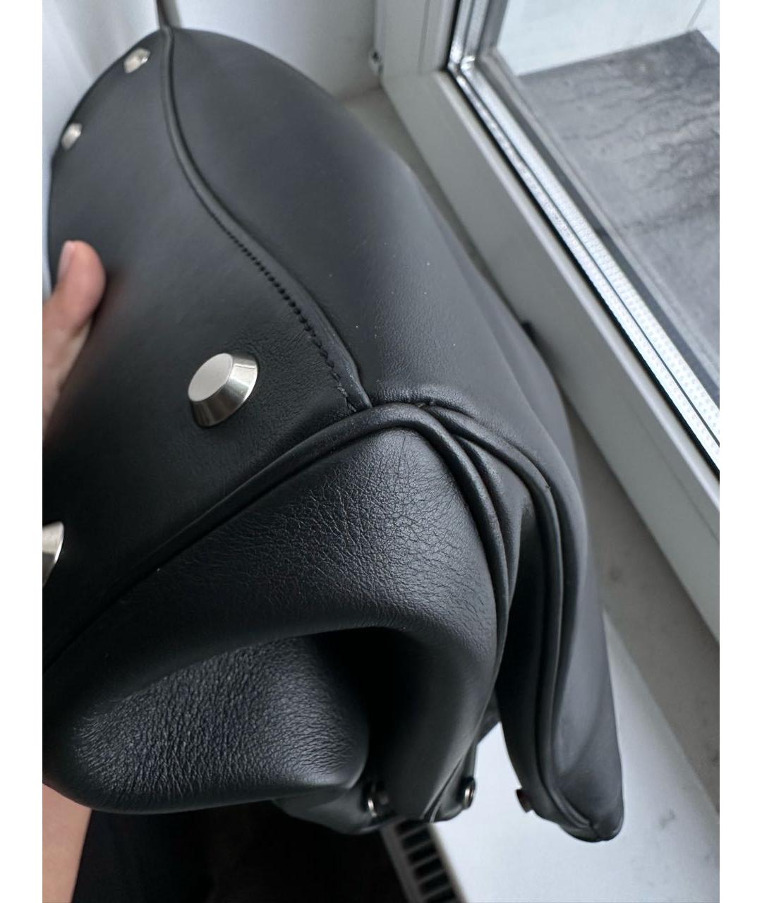 BALENCIAGA Черная кожаная сумка тоут, фото 5