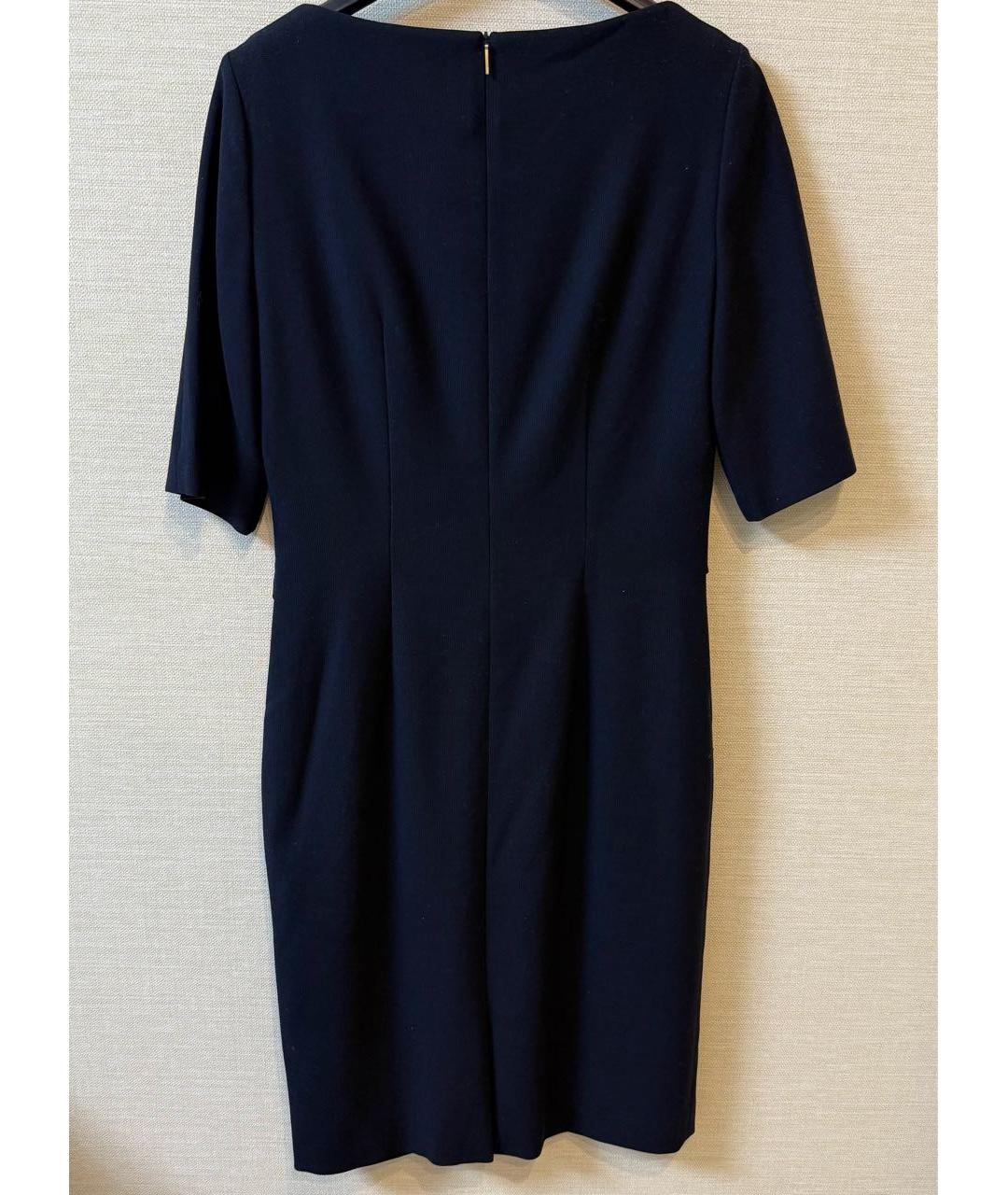 HUGO BOSS Темно-синее шерстяное повседневное платье, фото 2