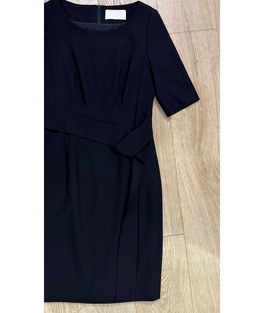 HUGO BOSS Темно-синее шерстяное повседневное платье, фото 4