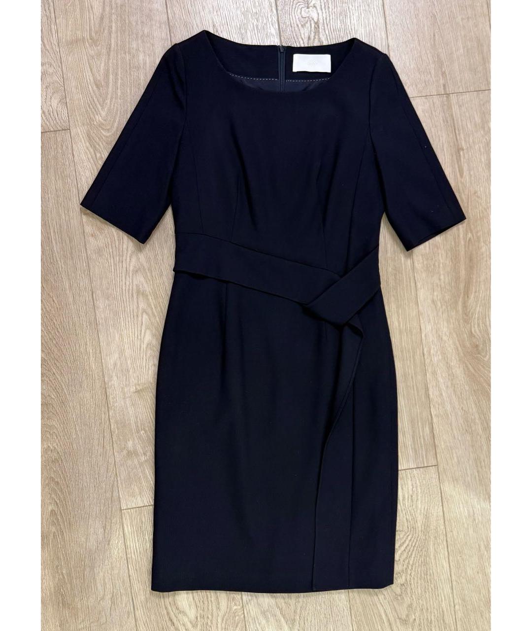HUGO BOSS Темно-синее шерстяное повседневное платье, фото 9