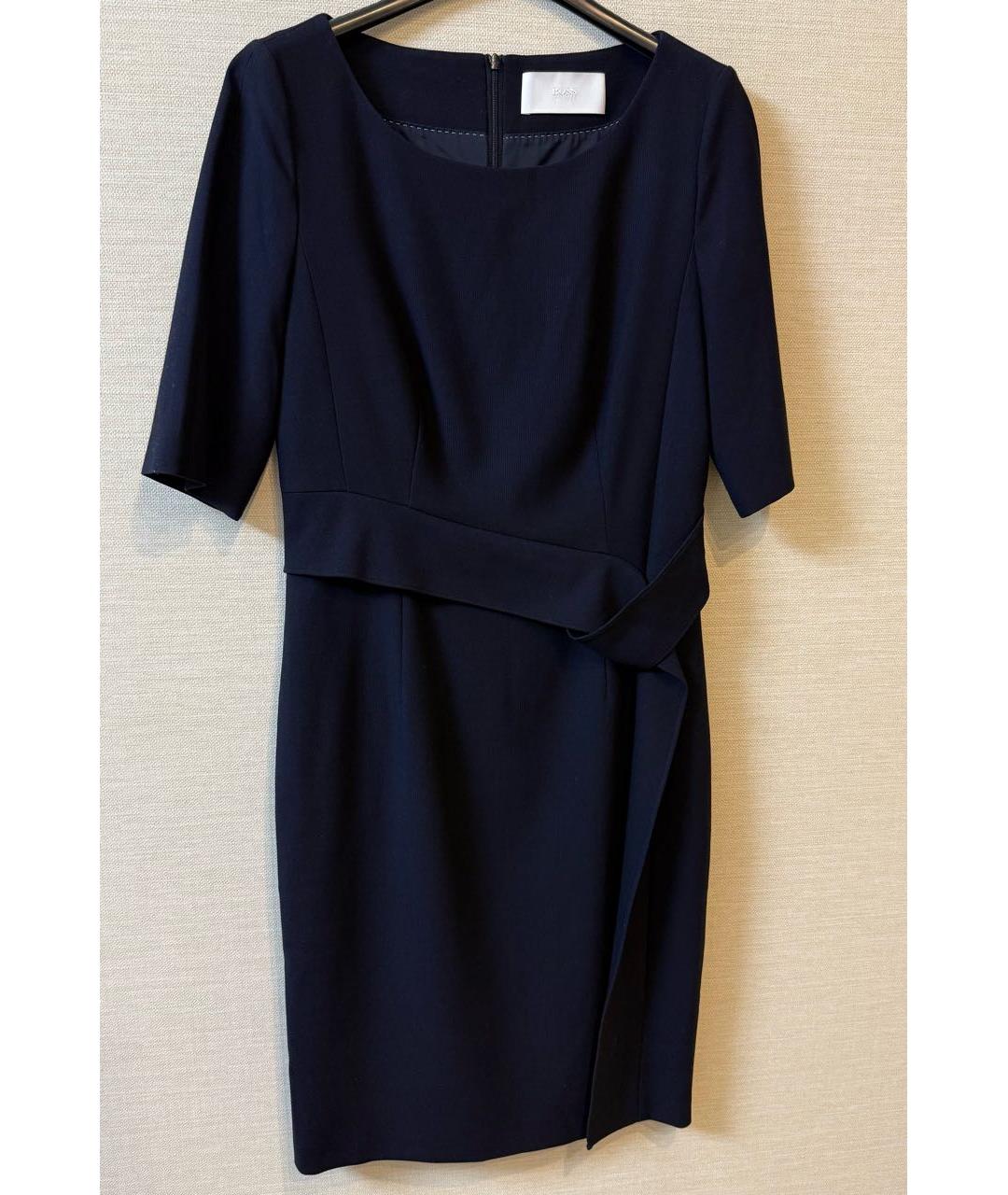 HUGO BOSS Темно-синее шерстяное повседневное платье, фото 5