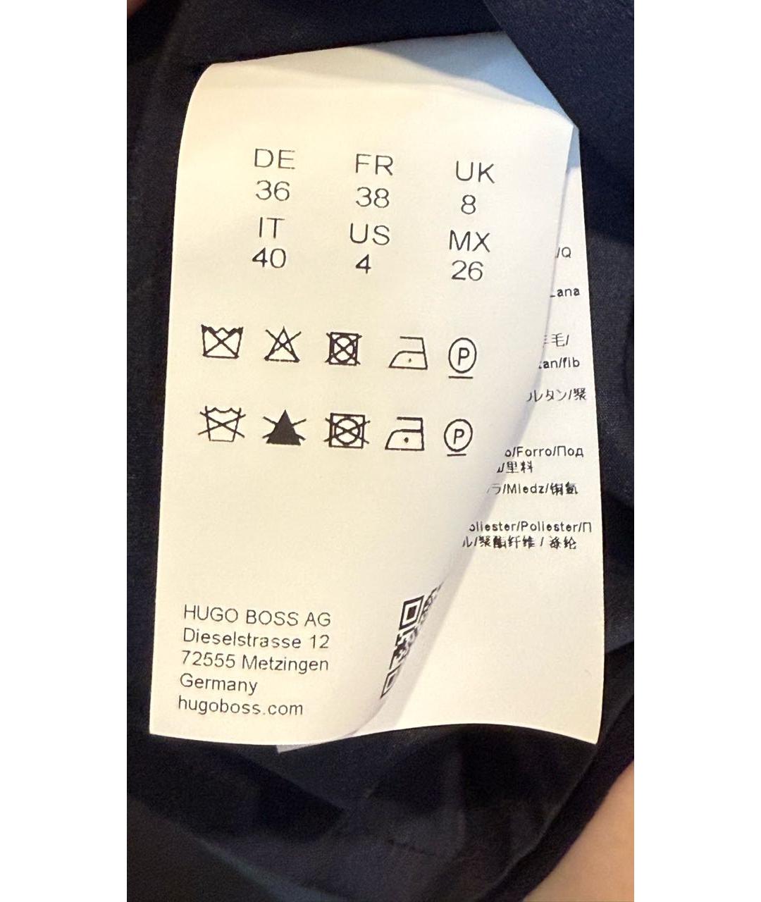 HUGO BOSS Темно-синее шерстяное повседневное платье, фото 6