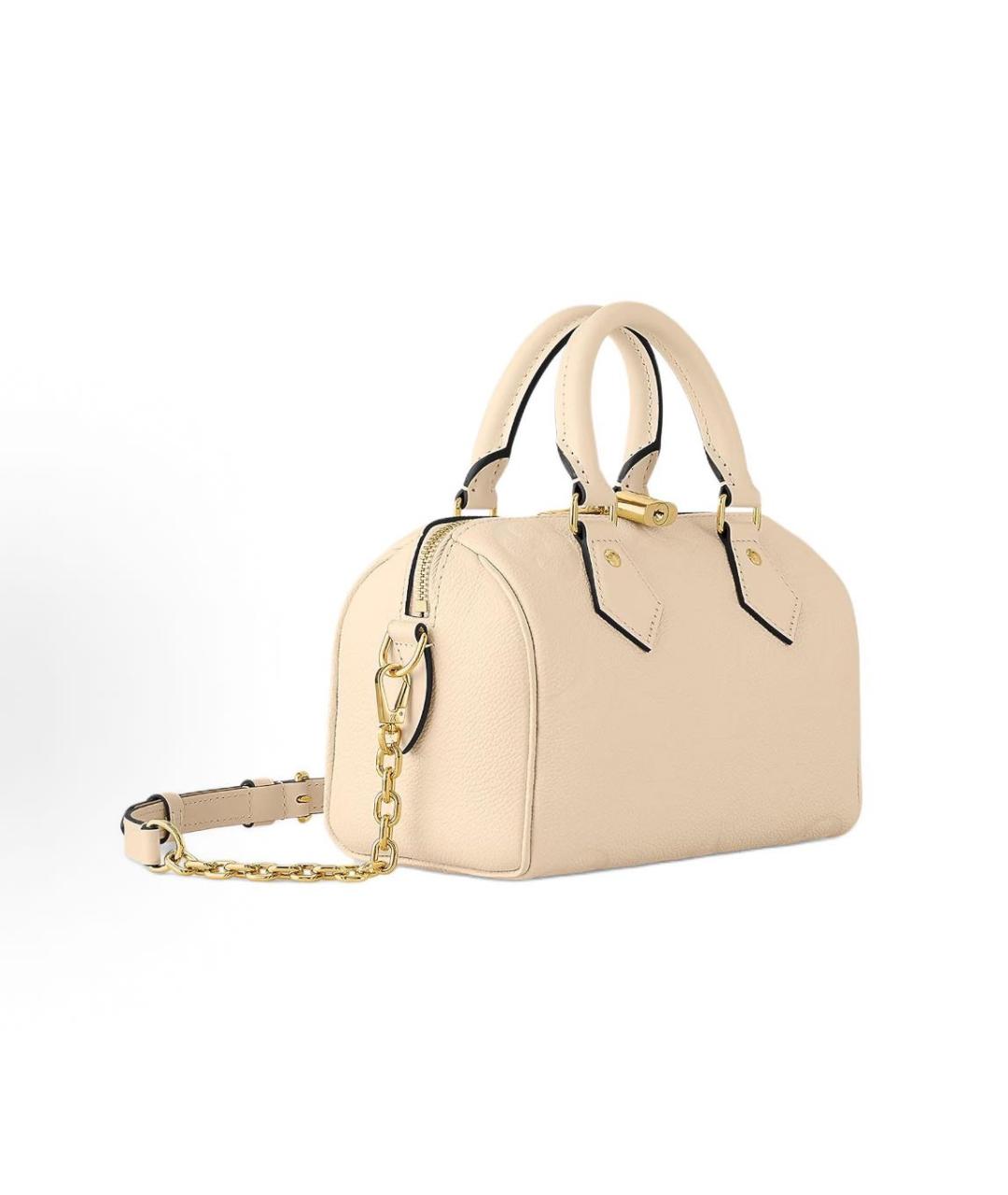 LOUIS VUITTON Бежевая кожаная сумка через плечо, фото 2