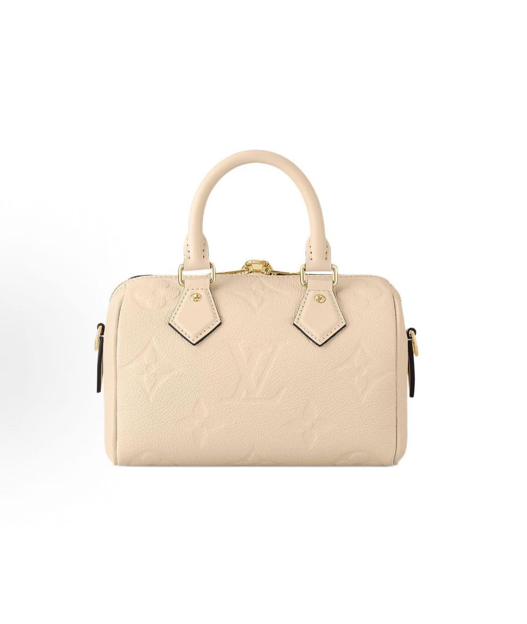 LOUIS VUITTON Бежевая кожаная сумка через плечо, фото 3