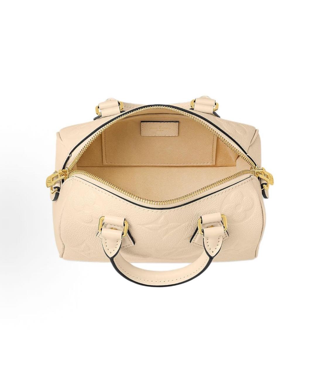 LOUIS VUITTON Бежевая кожаная сумка через плечо, фото 4