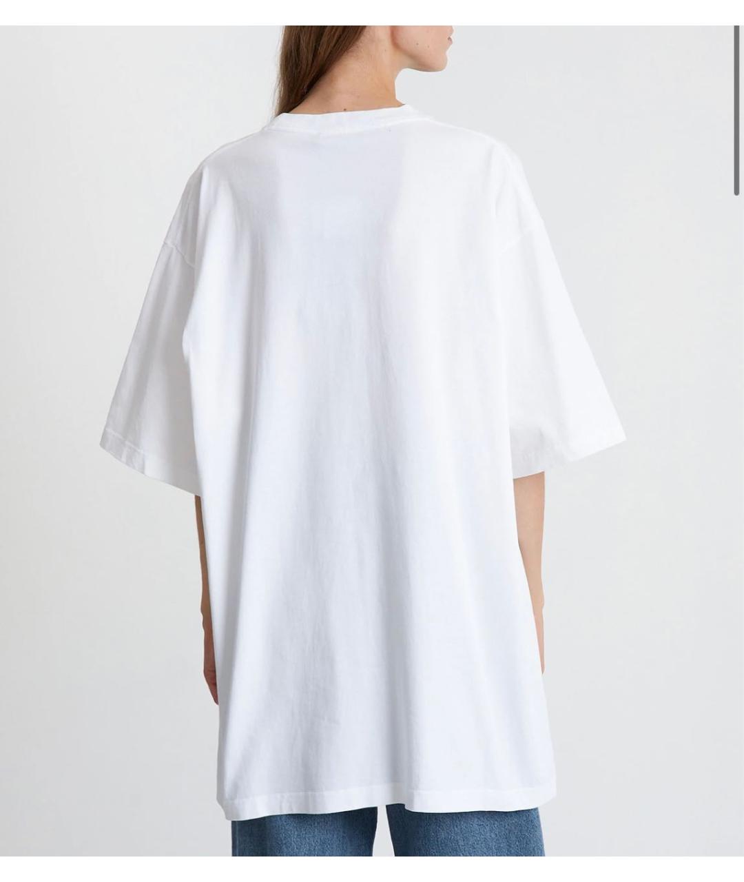 BALENCIAGA Белая хлопковая футболка, фото 2
