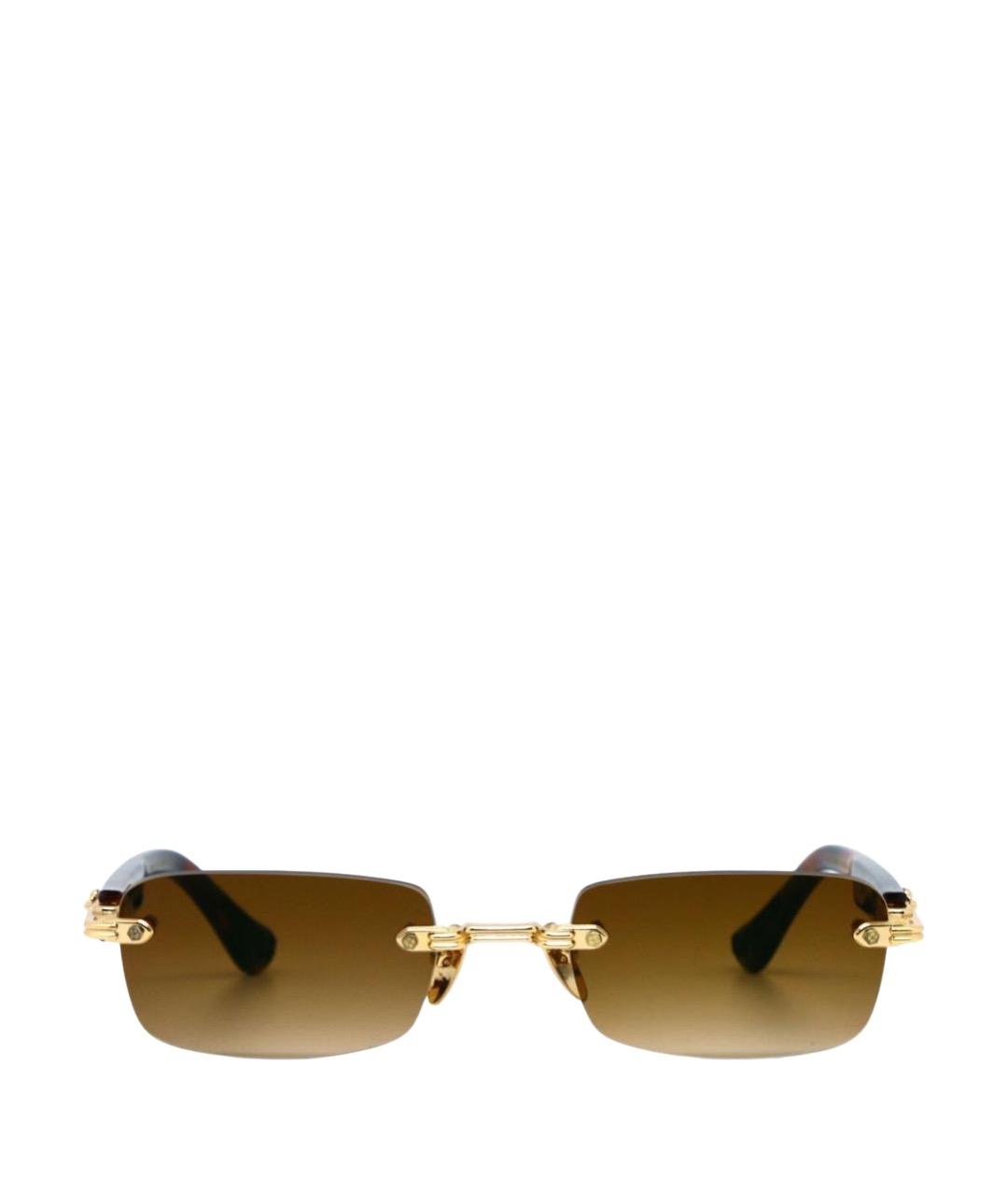 CHROME HEARTS Коричневые металлические солнцезащитные очки, фото 1