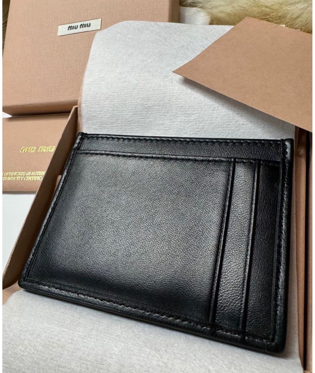 MIU MIU Черный кожаный кардхолдер, фото 4