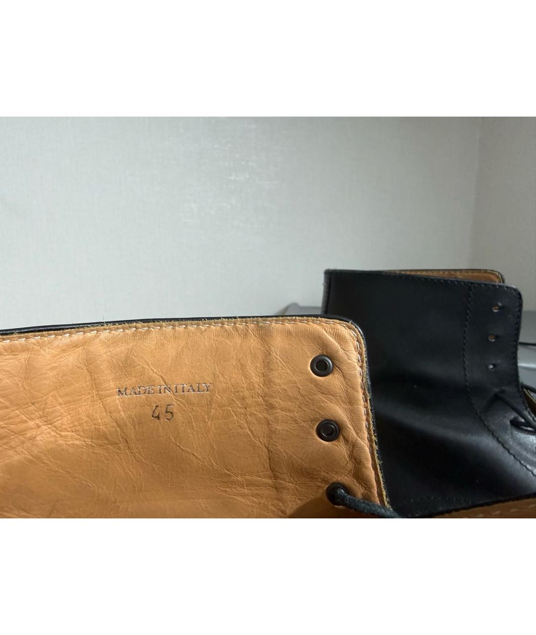 MAISON MARGIELA Черные кожаные высокие ботинки, фото 6