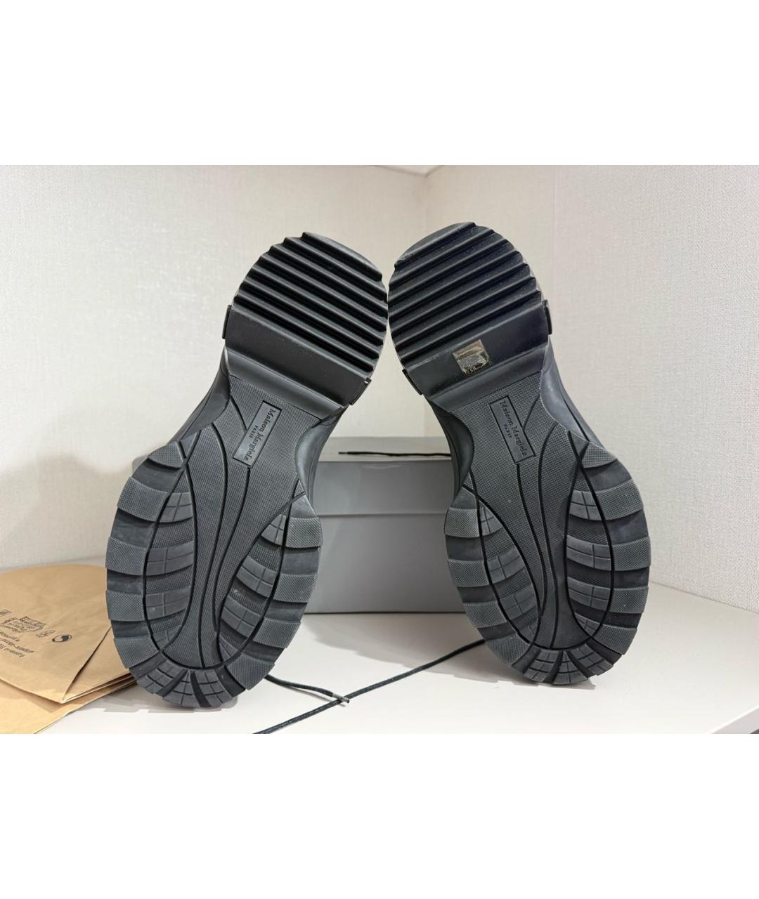 MAISON MARGIELA Черные кожаные высокие ботинки, фото 5