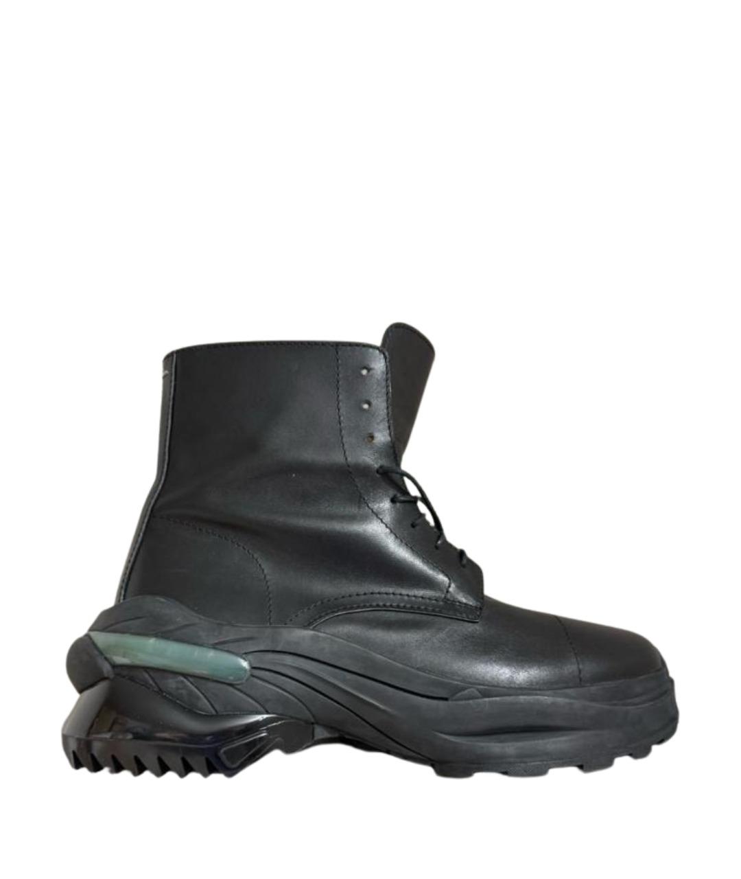 MAISON MARGIELA Черные кожаные высокие ботинки, фото 1