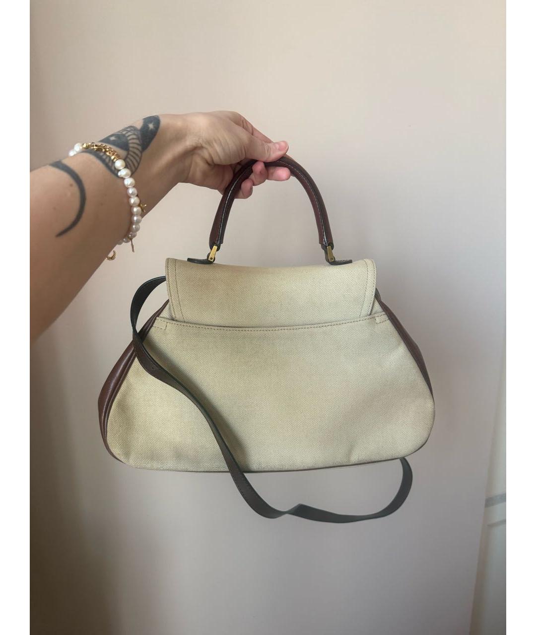 CHRISTIAN DIOR Бежевая тканевая сумка с короткими ручками, фото 2
