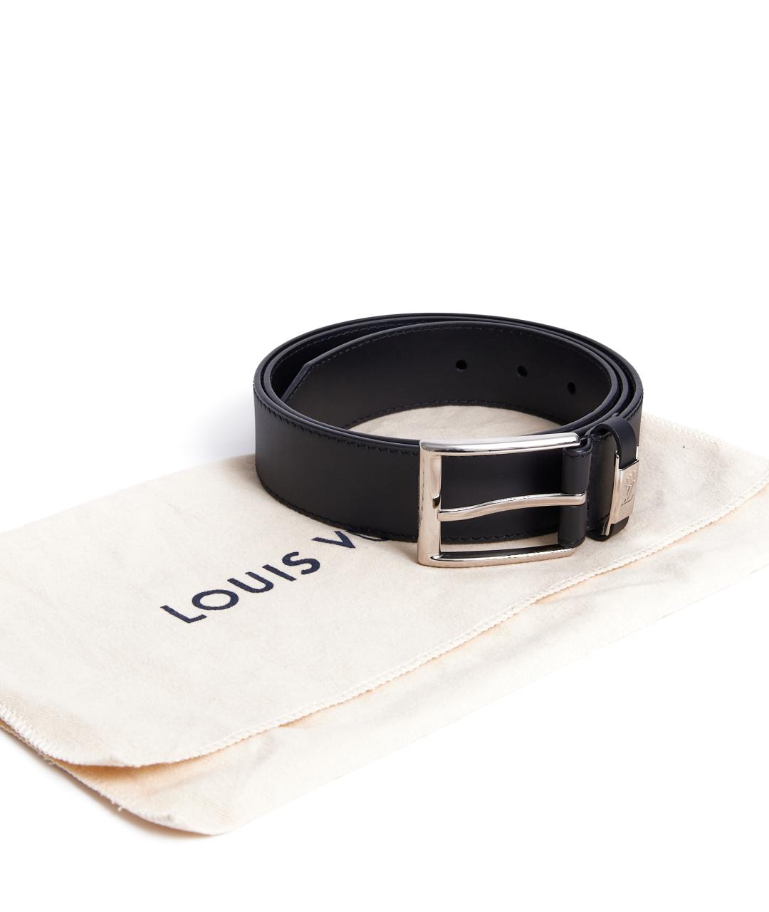 LOUIS VUITTON Черный кожаный ремень, фото 4