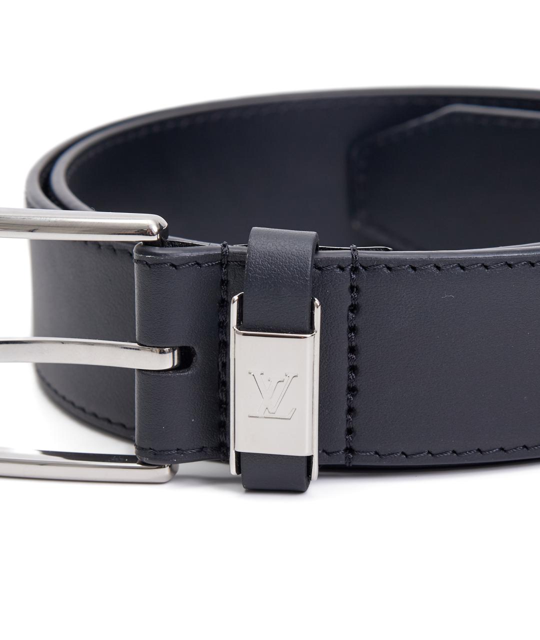 LOUIS VUITTON Черный кожаный ремень, фото 3