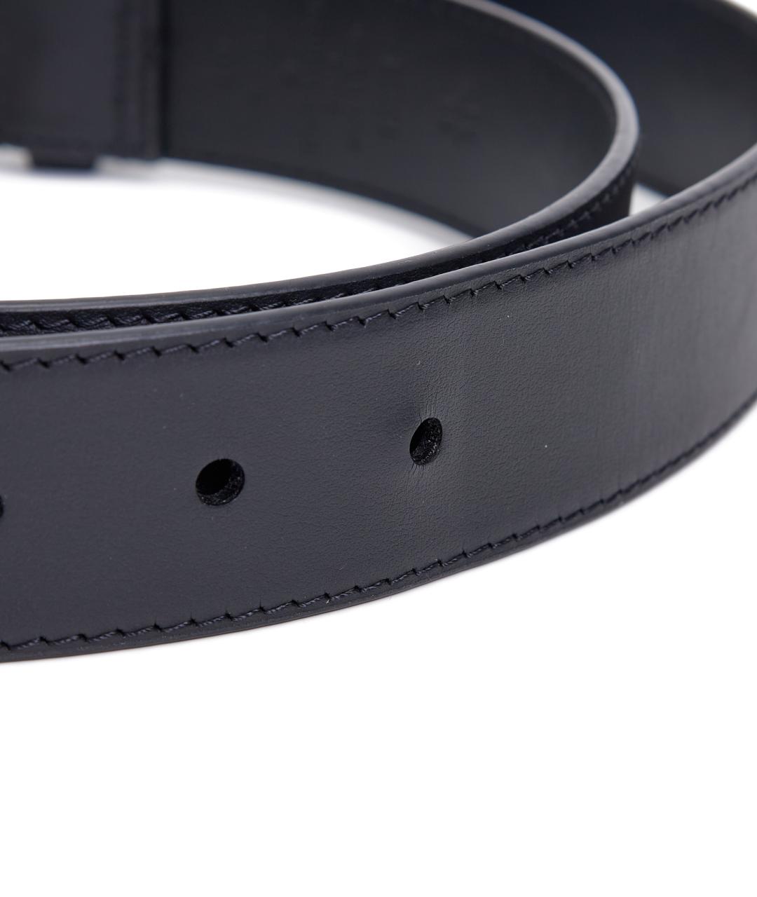 LOUIS VUITTON Черный кожаный ремень, фото 6