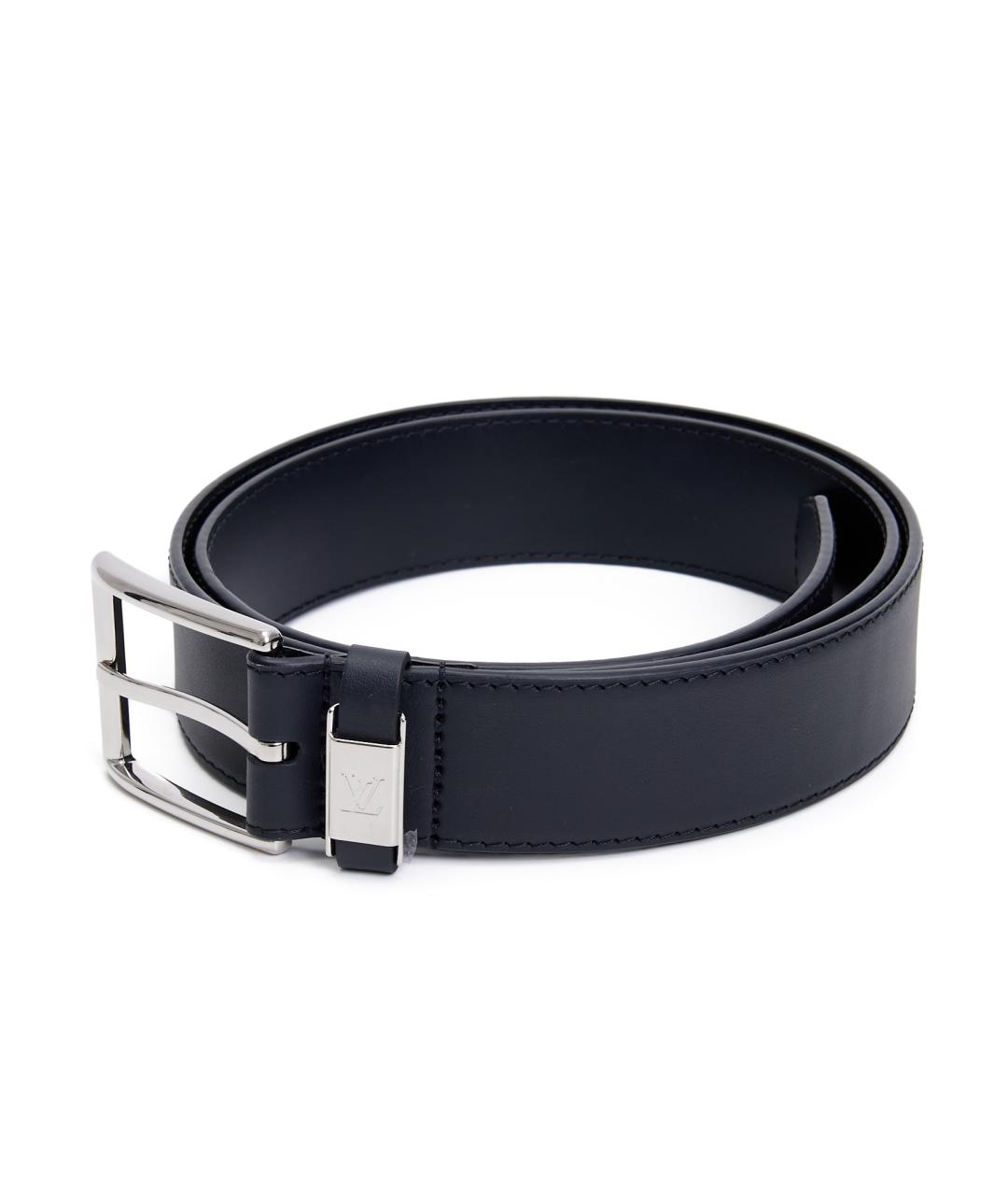 LOUIS VUITTON Черный кожаный ремень, фото 2