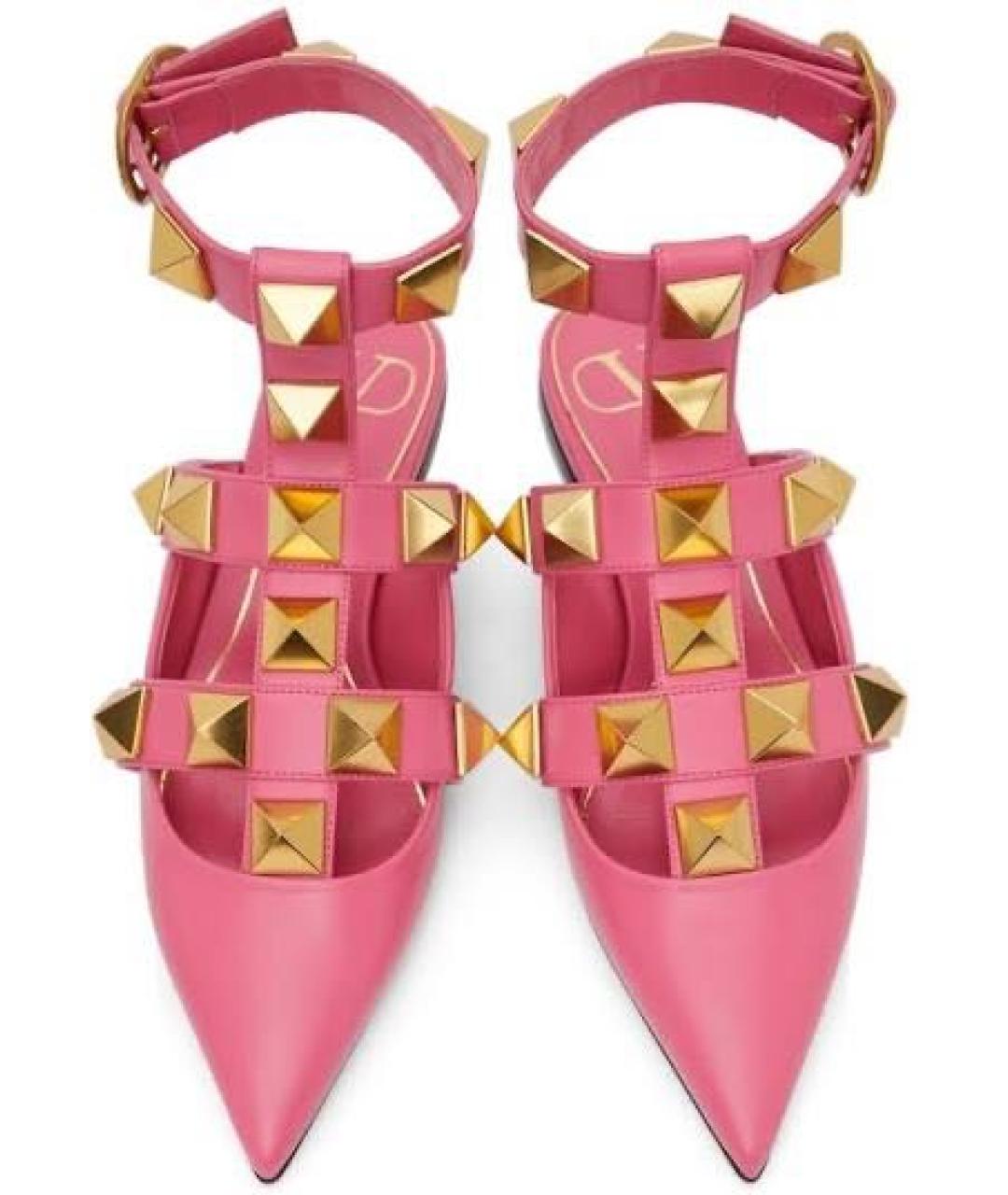 VALENTINO Розовые кожаные босоножки, фото 2