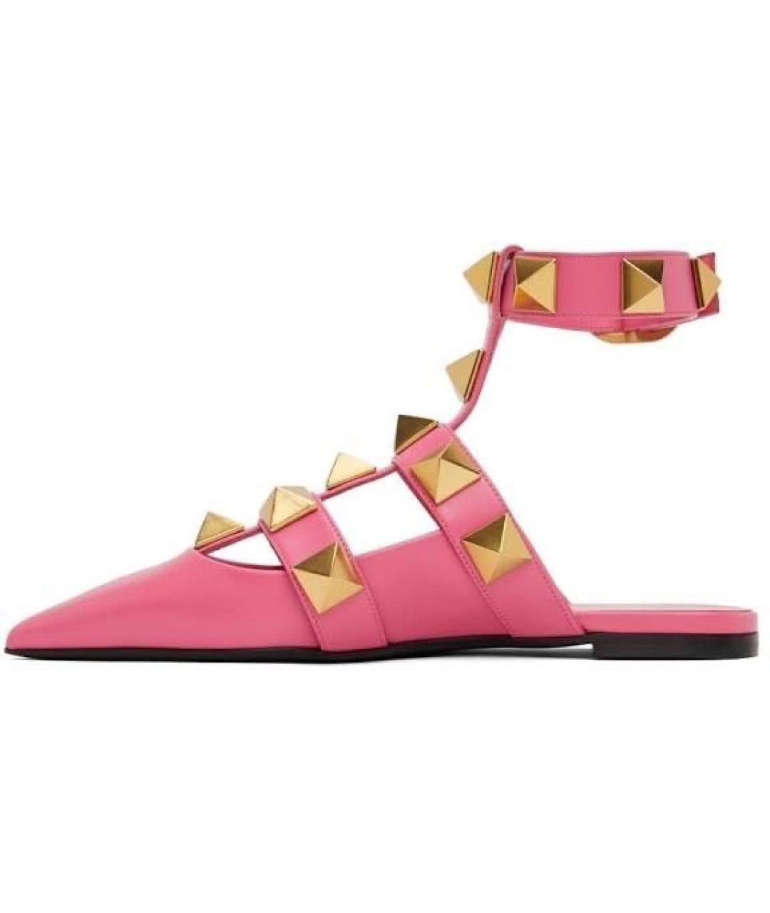 VALENTINO Розовые кожаные босоножки, фото 6