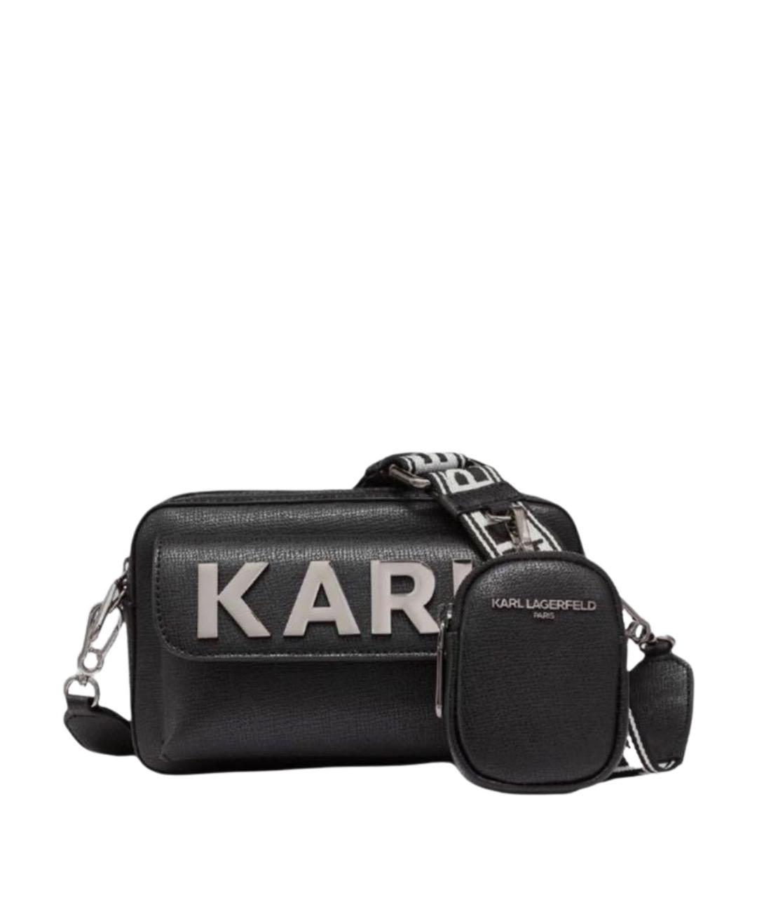 KARL LAGERFELD Черная сумка через плечо из искусственной кожи, фото 1